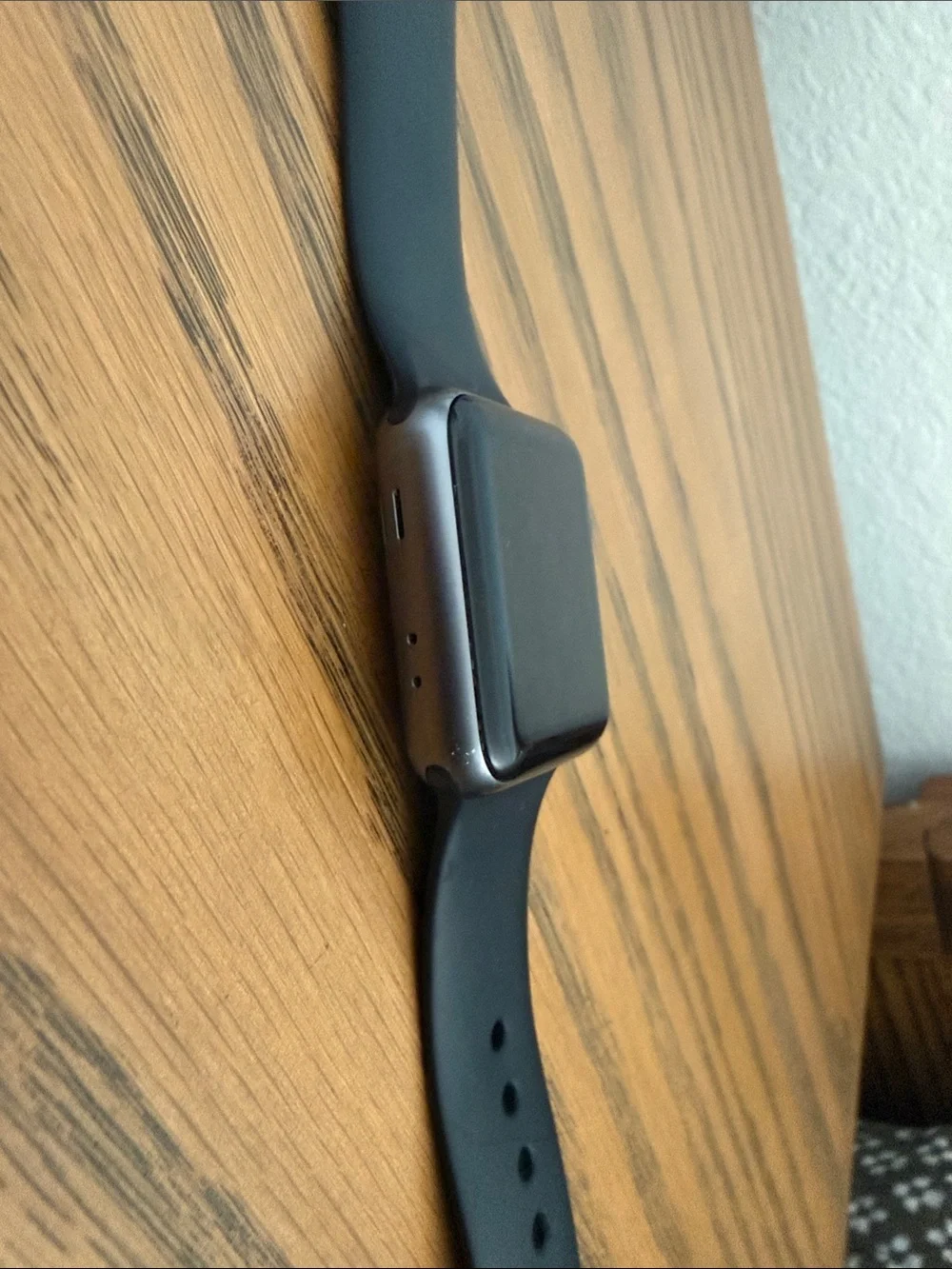 Black apple series 3 Smartwatch with Black Silicone Band - Electronics Wearable